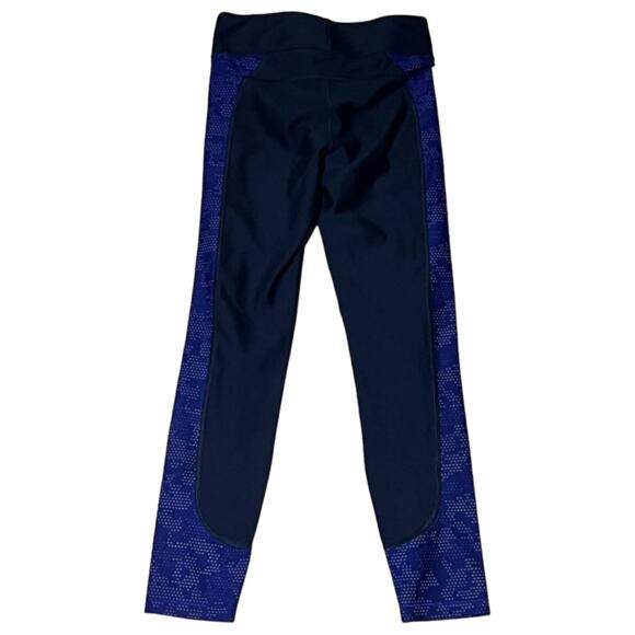 Under Armour Blue Geometric Print Compression Athletic Leggings XS Workout - Picture 9 of 13